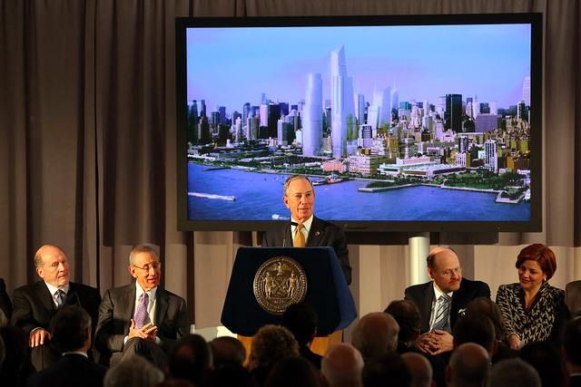 Mayor Bloomberg and friends at today's announcement. 